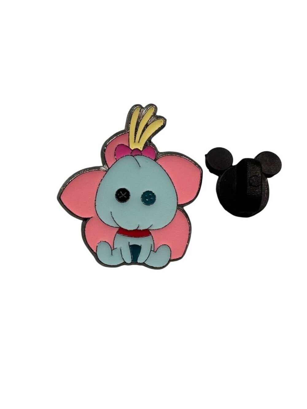 Disney Scrump Lilo Stitch Trading Pin Pink Flower Badge Jewelry